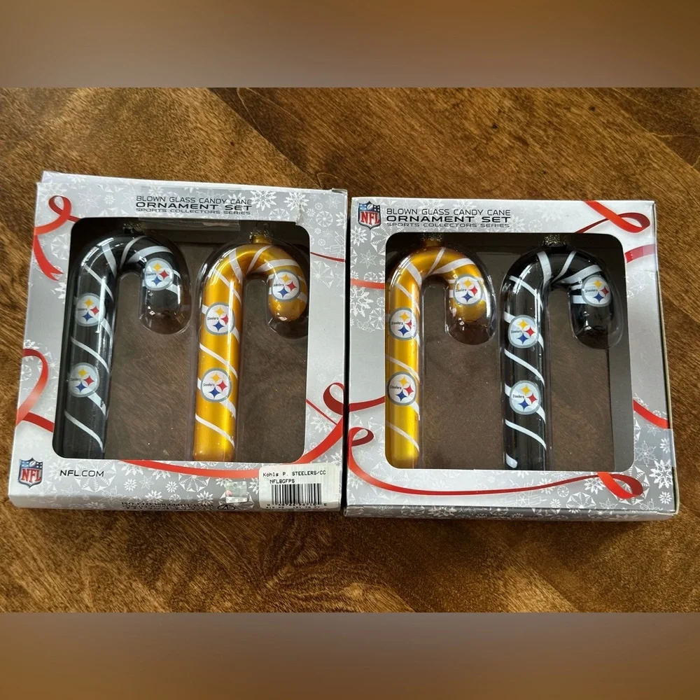 Blown glass candy cane Ornament set
Steelers
2 boxes - Picture 1 of 2